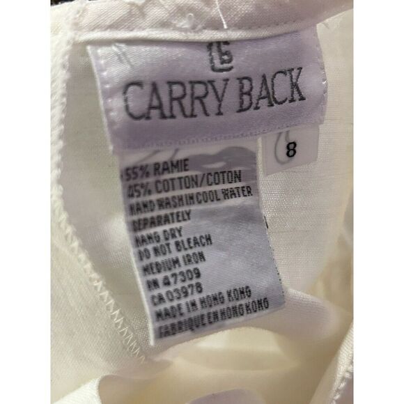 CARRY BACK White Short Sleeve Cutwork Lace Detail Size 8 Dress - Picture 3 of 3